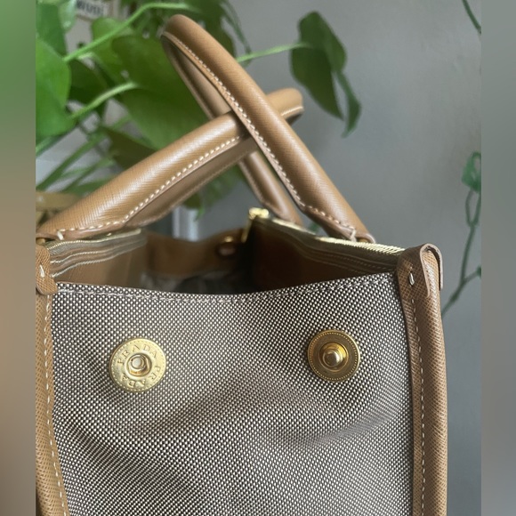 Prada Saffiano Leather and Canvas Tote - Picture 3 of 12